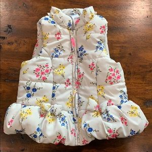 Flower Print Puffer Vest